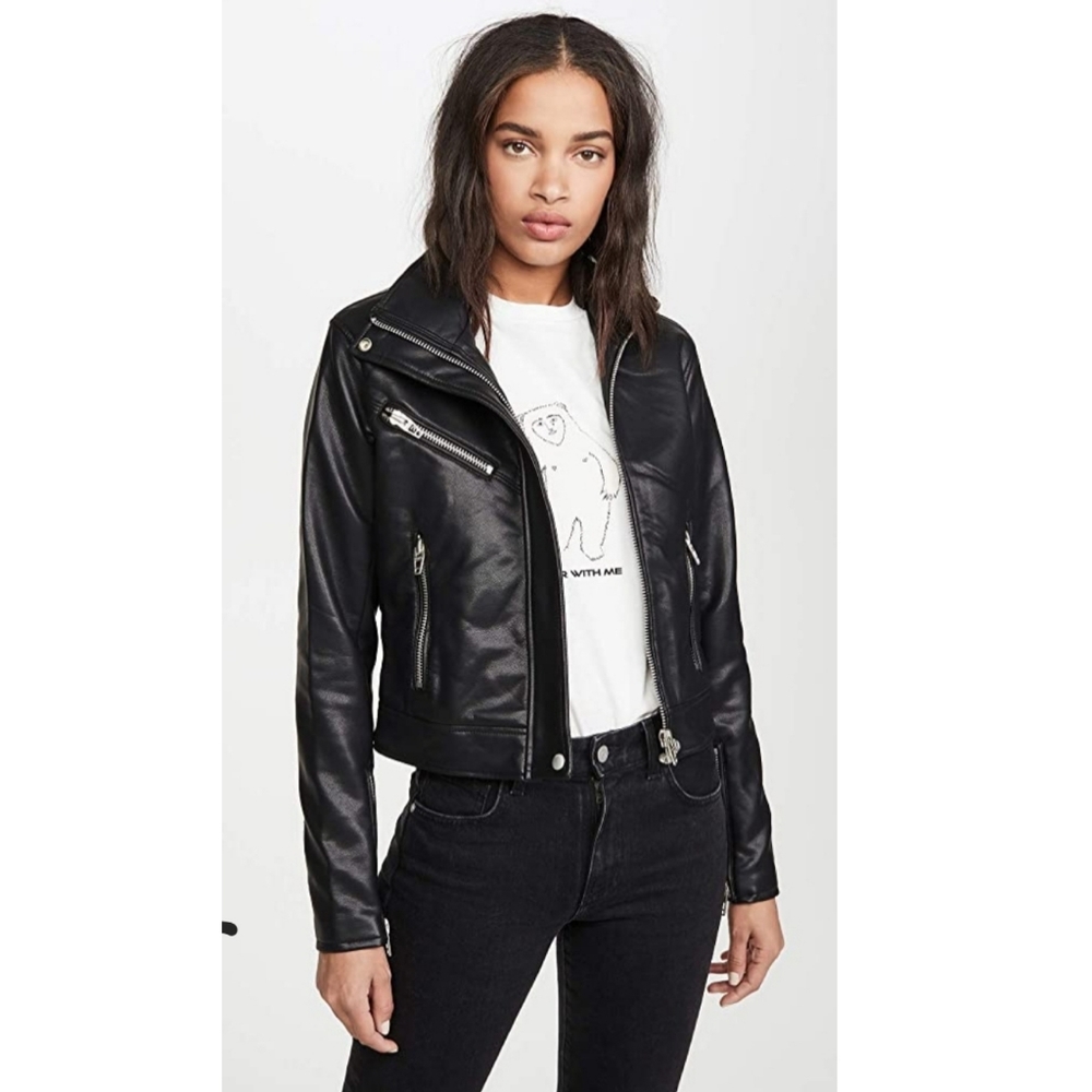 BLANK DENIM MOTO JACKET